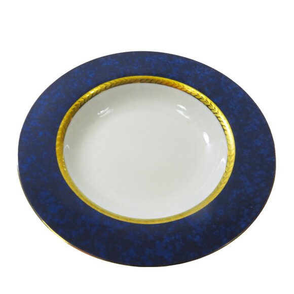 TWO (2) RETRONEU IMPERIAL COLLECTION '95 Blue 22K Gold Band 8.5" Low Bowls - Picture 5 of 7